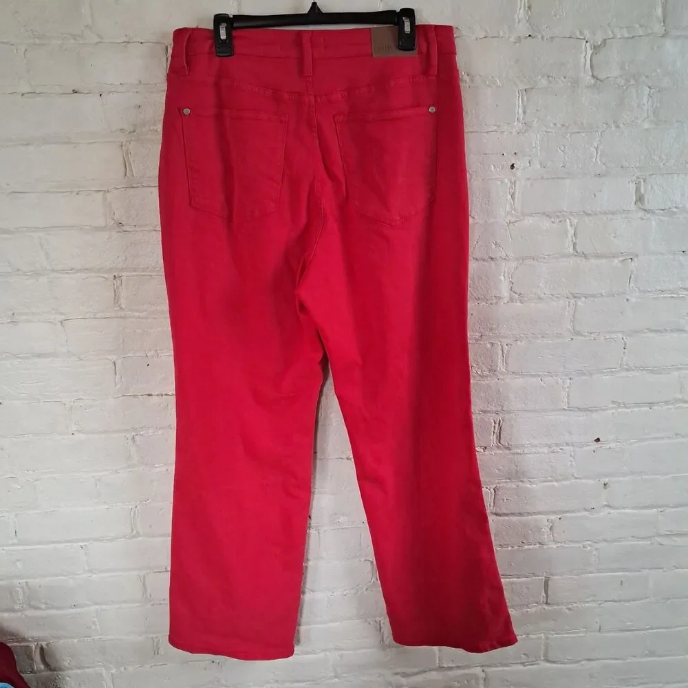 Judy Blue Red Jeans Womens 14W Garment Dyed Straight Leg Cotton Jeans JB88693 C - Picture 2 of 8